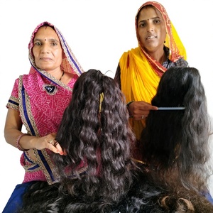 ผมต่อแบบ Remy Virgin Indian Temple Hair แท้ธรรมชาติ เงางามเป็นลอน แบบเป็นมัด ไม่ผ่านการแปรรูป ไม่มีสารเคมี 100 กรัม - Product Image 1