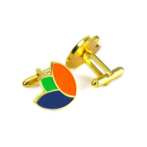 Hesank factory Fashion gemelli da uomo camicie da abito di alta qualità placcatura in oro metallo ottone smalto morbido logo gemelli personalizzati - Product Image 1