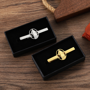 Gioielli personalizzati Logo unico metallo oro argento spazi vuoti cravatta chiusura cravatta barra Pin polsino Set fermacravatta per uomo - Product Image 3