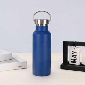 Powder Coated Stainless Steel Big Mouth Sports Double-Layer Vacuum Insulation Thermos Outdoor Water <b>Bottle</b> Flask With Handle - Product Image 6