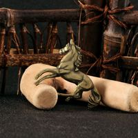 Ornements sculptés en cuivre antique représentant un cheval du zodiaque pour mariage, anniversaire, artisanat