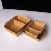Conteneur alimentaire jetable personnalisé pour salade, fruits, riz, à emporter, 500 ml, 900 ml, 1200 ml, 1400 ml, boîte en papier pour emporter le déjeuner