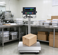 Balance de précision numérique 1g, plateforme en acier inoxydable 30 x 40 cm, poteau de 75 cm, écran LED, roulettes