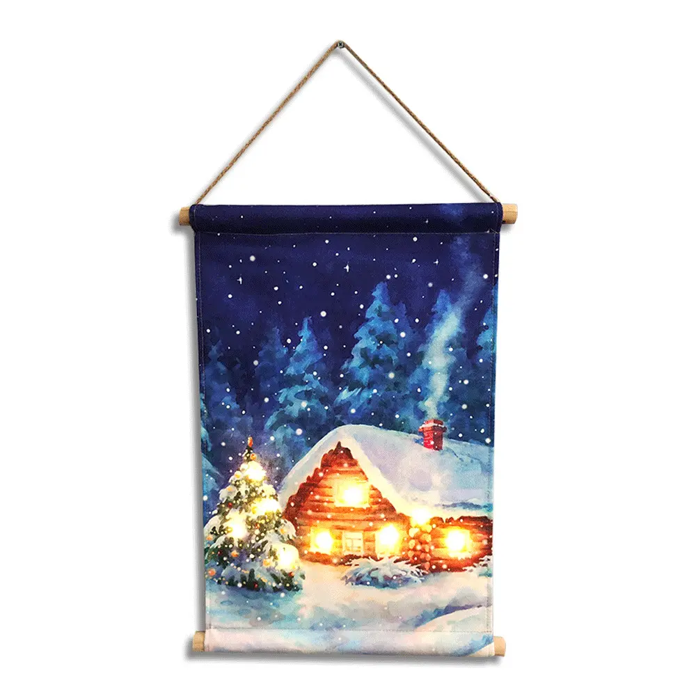 Moderne einfache Schriftrolle Malerei Licht Weihnachten dekorative hängende Farbe Haus dekorative Stoff Scroll Leinwand pa