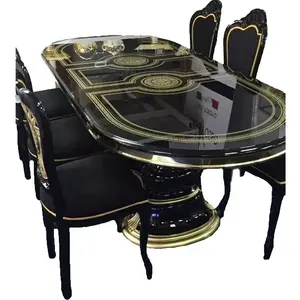 高品质6- 8-10 12座椭圆形实木桌椅现代设计可扩展餐桌 - Product Image 1