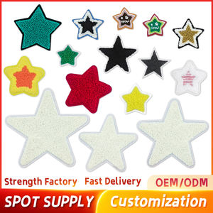 Vente en gros d'usine, broderie en forme d'étoile, étoiles à cinq branches, patchs à coller, patchs en chenille pour vêtements, chapeaux et sacs DIY - Product Image 2
