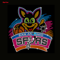 Nouveaux designs de motifs Spurs Coyote, logo en strass, transferts thermocollants pour vêtements