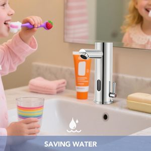 Tự động touchless Brass hiện đại boong núi phòng tắm bồn rửa Vòi cảm biến chuyển động kích hoạt thương mại Hands-free xử lý đơn - Product Image 2