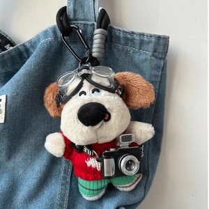 Plush Dog Keychain With <b>Camera</b> 3D Animal Shape Soft Toy For <b>Bags</b> Backpacks And Keychains - Product Image 4