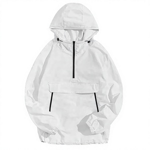 Chaqueta Cortavientos Personalizada al por Mayor 2026 para Hombre, Talla Grande, con Media Cremallera, Cómoda para Actividades al Aire Libre, Impermeable, con Capucha - Product Image 2