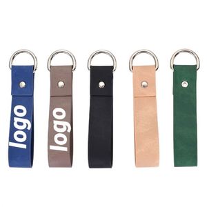 Promotional Logo Elegant Minimalist Leather <b>Key</b> Holder <b>Metal</b> Keychain Loop Hanging Rope for Car <b>Keys</b> Home <b>Keys</b> and Access Cards - Product Image 1