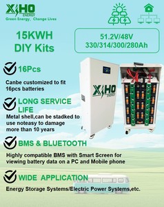 Xiho 51.2V 280Ah Lifepo4 pil kutusu dikey DIY ev otomatik üretici pil kutuları ile güneş sistemi kitleri