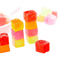 Crystal Amber Voedingsgummies Gemengde Fruit Smaak Kauwbaar Knapperige Textuur Kleurrijke Gezondheidsgummies met Aangepaste OEM/ODM