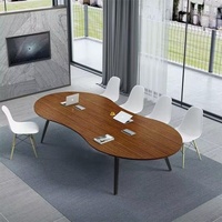 Mesa de Reuniones Rectangular Moderna de Madera, Escritorio de Conferencia Estable para Oficina y Espacio de Trabajo Empresarial