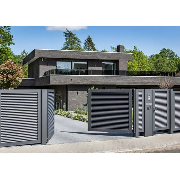 美しい住宅錬鉄製ゲートデザイン溶接ハウスゲートフレキシブル折りたたみ金属スライディングゲートデザインフェンスパネル