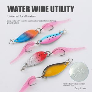 Requin écrémé 10 poulet voleur groupe <span class=keywords><strong>de</strong></span> pêche Double couleur Luya cheval bouche paillettes aiguille queue appât souple en plastique métal cuillère - Product Image 2