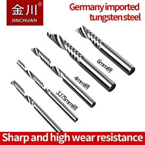 1/4 \ "1/2 \" 3/8 \ "Xoắn Ốc Carbide Endmill 3 4 6 8Mm Oen/Odm Duy Nhất Sáo <span class=keywords><strong>End</strong></span> Mill Cho Gỗ Acrylic <span class=keywords><strong>PVC</strong></span> PMMA MDF Router Bits OEM - Product Image 6