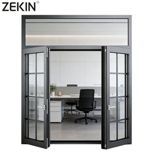 Fenêtres à battants en aluminium ZEKIN NFRC USA Villa Case, cadre fin avec grille, fenêtres SDL, résistantes aux ouragans, isolées - Product Image 1