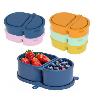 Boîte à lunch en silicone de qualité alimentaire au design moderne, compatible micro-ondes, chauffable, étanche, compartimentée, boîtes bento - Product Image 2