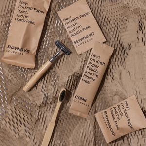 लक्जरी होटल इको प्लास्टिक मुक्त सुविधाएं बायोडिग्रेडेबल एफएससी क्राफ्ट पेपर थैली आतिथ्य के लिए डिस्पोजेबल होटल ड्राई सुविधाएं - Product Image 3