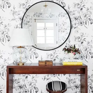 Ultra fragola gut schwarz PU-Rahmen schwarz rund leicht hängenden Kreis dekorative Grand Wall Home Spiegel