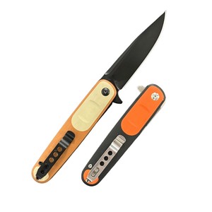 มีดพับ EDC สำหรับตั้งแคมป์ ด้ามจับ G10 สีสันตัดกัน ผลิตตามสั่ง DIY OEM CNC พร้อมใบมีดเหล็ก 9CR18 แบบ Drop Point และคลิปหนีบกระเป๋า - Product Image 1