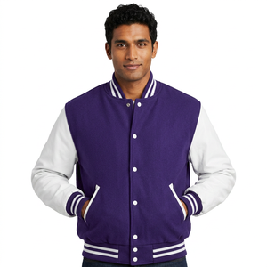 Vestes universitaires vierges en gros pour hommes, style baseball, avec logo personnalisé, style Letterman uni - Product Image 1
