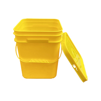 Seau carré en plastique jaune avec poignée, 100 % nouveau matériau, étanchéité renforcée, 2L, 4L, 10L, 25L, 35L, 40L, petit format, économique