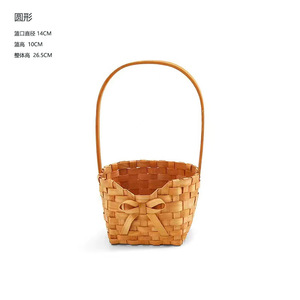 Panier à fleurs en osier rectangulaire, panier à fleurs fraîches, style pastoral, panier cadeau - Product Image 4