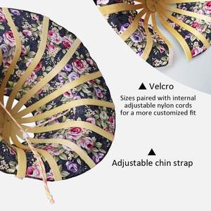 Bambu kipas tangan lipat topi matahari topi matahari wanita dengan 2 in 1 Gaya bingkai bambu cetakan bunga - Product Image 5