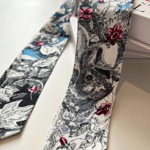 高級花柄サテンシルクツルスカーフレディースカジュアルアニマルプリント長髪ネクタイハンドバッグネックネクタイ帽子アクセサリー - Product Image 5