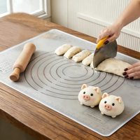 Tapis de cuisson en silicone, antiadhésif, pour étaler la pâte avec mesures, tapis de pâtisserie en silicone extra épais antidérapant, sans BPA, conforme aux normes FDA et LFGB