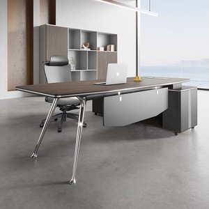 Escritorio ejecutivo <span class=keywords><strong>de</strong></span> melamina <span class=keywords><strong>de</strong></span> diseño Popular, muebles <span class=keywords><strong>de</strong></span> <span class=keywords><strong>oficina</strong></span> grandes en forma <span class=keywords><strong>de</strong></span> L, mesa <span class=keywords><strong>de</strong></span> personal con gabinete lateral - Product Image 1