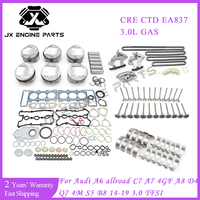 Kit de Révision Moteur EA837 : Chaîne de Distribution, Bielles, Coussinets de Vilebrequin, Pistons et Jeu de Joints pour Audi 3.0 A6 C6 A7 A8 Q7 S5 B8 14-19 3.0L CRE CTD