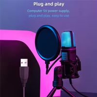 Support de microphone USB SF-666R RVB omnidirectionnel pour gamers et vlogueurs, compatible iPhone, Android et ordinateur – Meilleure vente