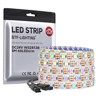 BTF LIGHTING, Cada Circuito Integrado Controla Una Tira de Luces LED 5050 SMD RGBIC de 60 LED, Direccionables Individualmente, DC24V