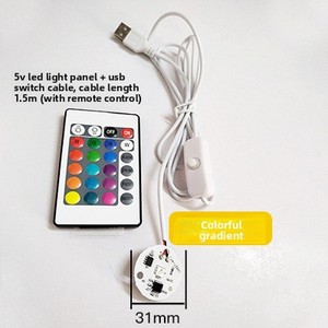 Scheda Luminosa RGB SMD5730 31mm 5V per Luce Notturna, Base in Legno Massiccio per Sfera di Vimini, Circuito Rotondo 3W - Product Image 1