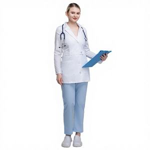 Batas Médicas Blancas al por Mayor, Uniformes de Enfermería, Batas de Laboratorio, Uniformes para Farmacias, Clínicas Veterinarias, Ropa de Trabajo Unisex - Product Image 4