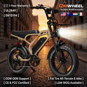 QMHEEL V20 Limited, Bicicleta Eléctrica Urbana de 48V con Batería de Litio, Bicicleta Eléctrica con Llantas 20x4, Venta al Por Mayor en Italia, B2B - Product Image 1