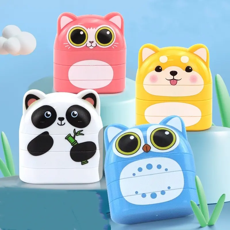 Nom personnalisé timbres pré encré mignon Animal enfants jouet timbres pour enfants vêtements