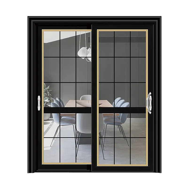 Puerta corredera de aluminio de alta calidad, doble acristalado, diseño de lujo, Interior, moderna, sencilla, a prueba de sonido, Color personalizado