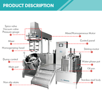 Machine de fabrication de cosmétiques émulsionnants sous vide homogènes 100l 200l 500l Machine à mélanger les réservoirs pour les soins de la peau