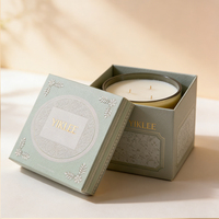 Caja de Regalo de Lujo Personalizada con Logotipo en Lámina Dorada para Velas Aromáticas en Frascos de Papel Rígido