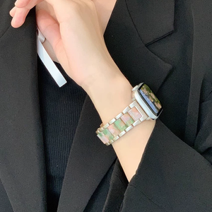 Elegante Cinturino in Metallo con Tre Perle in Resina per <span class=keywords><strong>Apple</strong></span> <span class=keywords><strong>Watch</strong></span> Serie 11 10 <span class=keywords><strong>9</strong></span> - Product Image 2