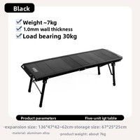 Table à thé pliante IGT 5 unités pour l'extérieur, légère en alliage d'aluminium, design moderne, mobilier d'extérieur pour le camping