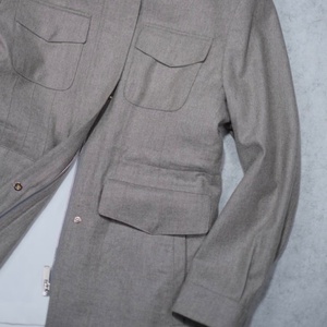 Veste safari unisexe en cachemire gris, tissu italien LP, col montant, fermeture éclair sur le devant, blazer décontracté, hiver, doublure en polaire ODM - Product Image 3