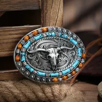 Boucle de Ceinture Western Initiale Vintage- cowboy Rodeo Argent Grande Boucle de Ceinture pour Homme Femme