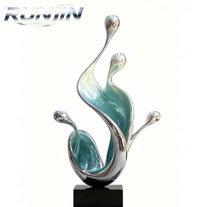 Escultura Abstracta de Gota de Agua en Acero Inoxidable Pulido a Espejo, Grande, Personalizada, para Decoración de Hotel, Jardín o Lobby Moderno - Product Image 2