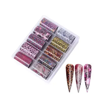 4*100cm Multi Patterns Shiny Holographic Laser Nails Transfer Foil Wraps Adhesive Decals