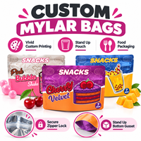 Sacs en Mylar imprimés colorés, pochettes autoportantes, emballage personnalisé pour bonbons, café, en-cas, aliments, sacs à fermeture éclair